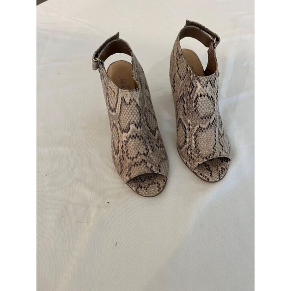 Azura Womens Sling Back Shoes Faux Croc Open Toe Stacked Heel - 7.5 - Picture 1 of 7